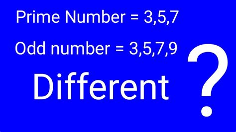 are prime and odd numbers the same